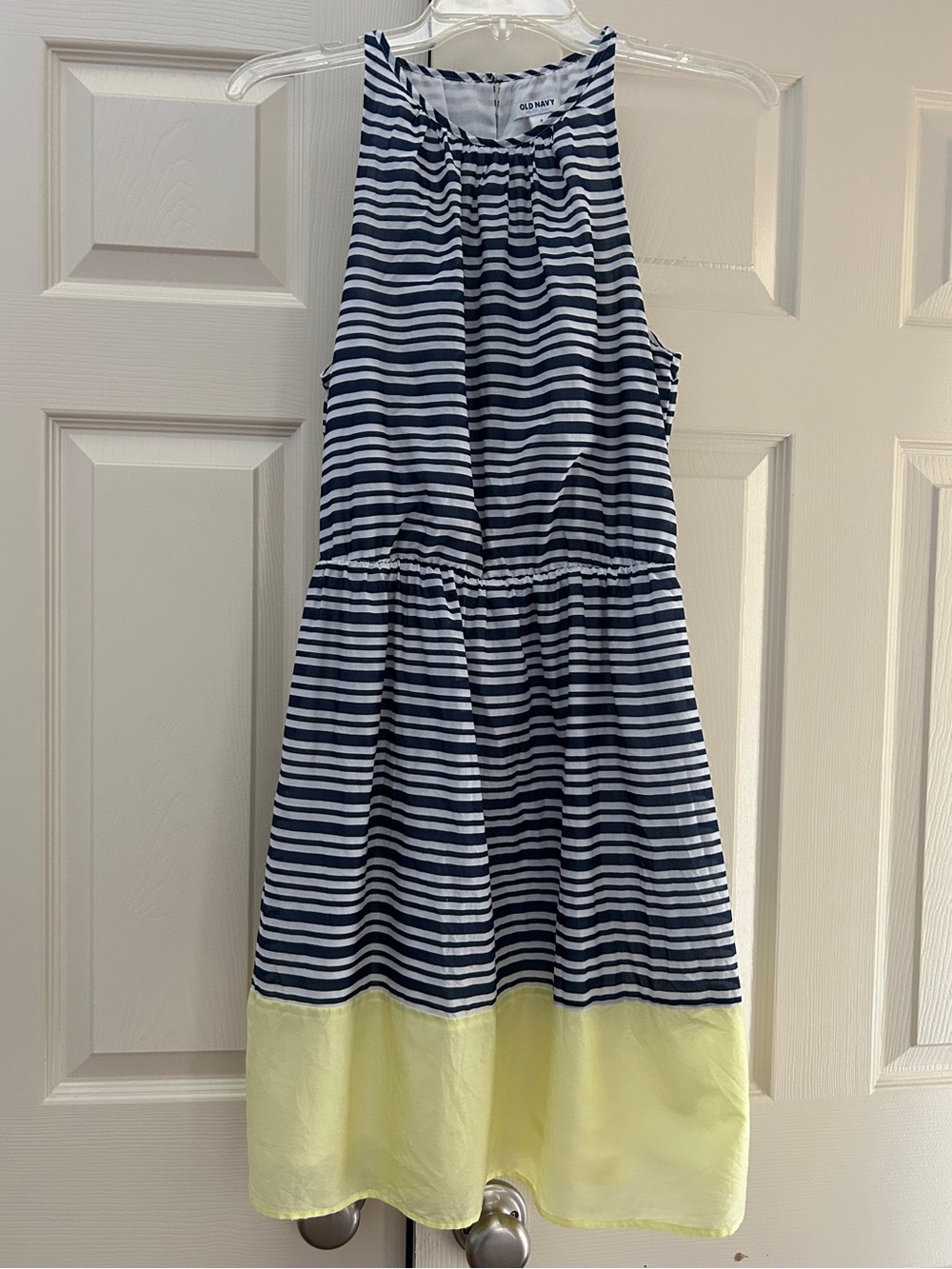 Old Navy Size Small Navy and White Striped Sleeveless Dress